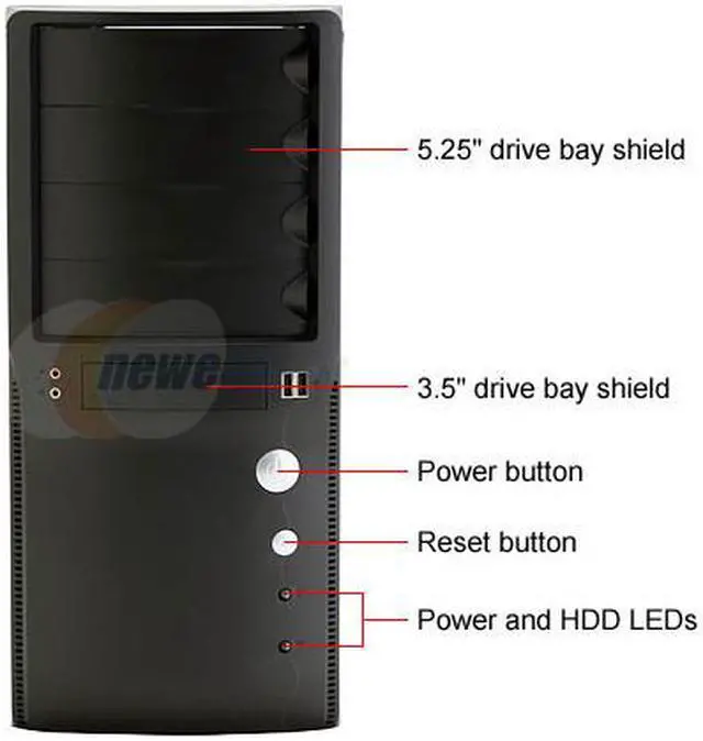 Alt view image 2 of 12 - Rosewill R222-P-BK Black Steel ATX Mid Tower Computer Case