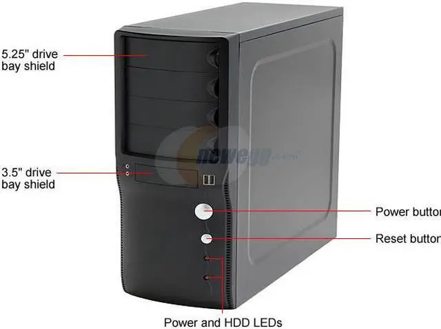 Alt view image 3 of 12 - Rosewill R222-P-BK Black Steel ATX Mid Tower Computer Case
