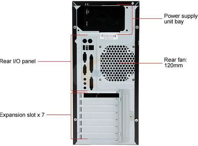 Alt view image 4 of 12 - Rosewill R222-P-BK Black Steel ATX Mid Tower Computer Case
