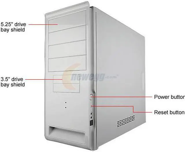 Alt view image 2 of 12 - Rosewill R330-P-WI White 0.6mm SECC Steel ATX Mid Tower Computer Case