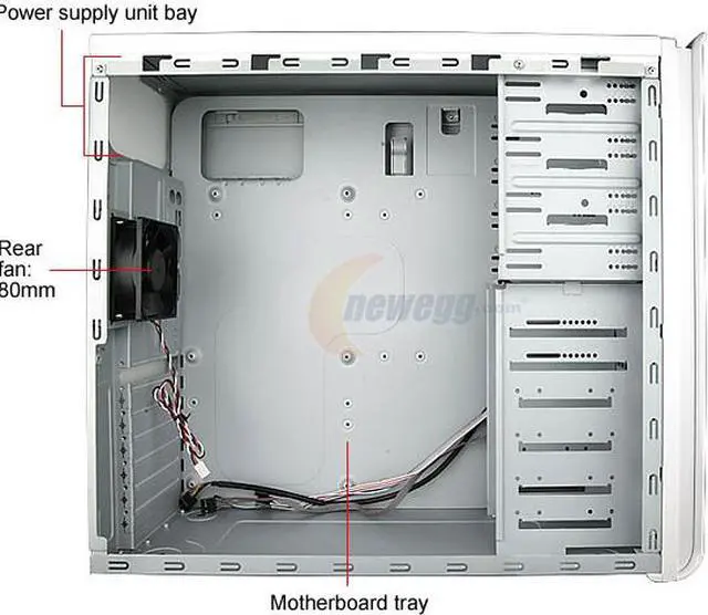 Alt view image 8 of 12 - Rosewill R330-P-WI White 0.6mm SECC Steel ATX Mid Tower Computer Case