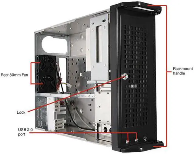 Alt view image 2 of 19 - Rosewill RSV-X4000 Black SECC Japanese steel 1.2mm thickness 4U Server Rackmount Case 5.25" x 3/ 3.5" x 7/ Optical Slim x1 Drive Bays