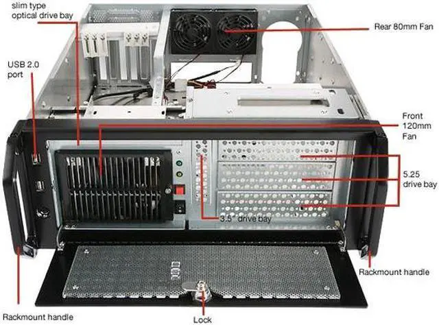 Alt view image 5 of 19 - Rosewill RSV-X4000 Black SECC Japanese steel 1.2mm thickness 4U Server Rackmount Case 5.25" x 3/ 3.5" x 7/ Optical Slim x1 Drive Bays