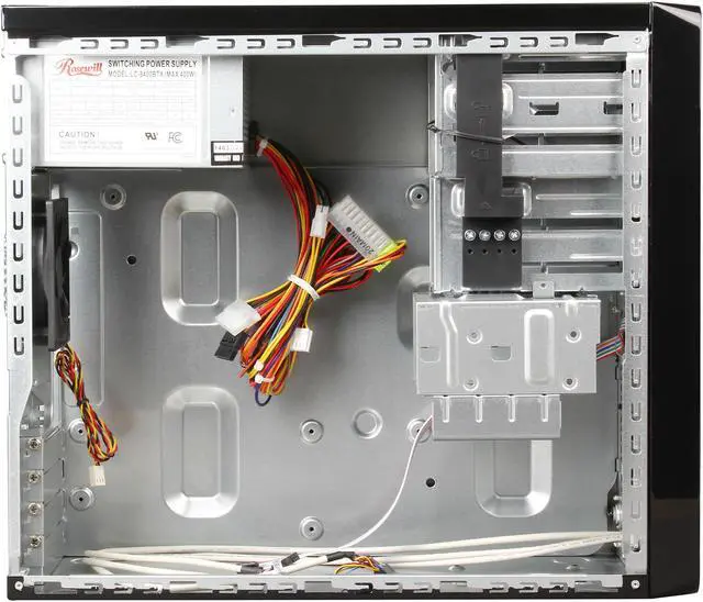 Alt view image 6 of 9 - Rosewill - Black, Ultra High Gloss Finished Micro ATX Computer Case with 400W ATX 2.2 12V Power Supply - R363-M-BK