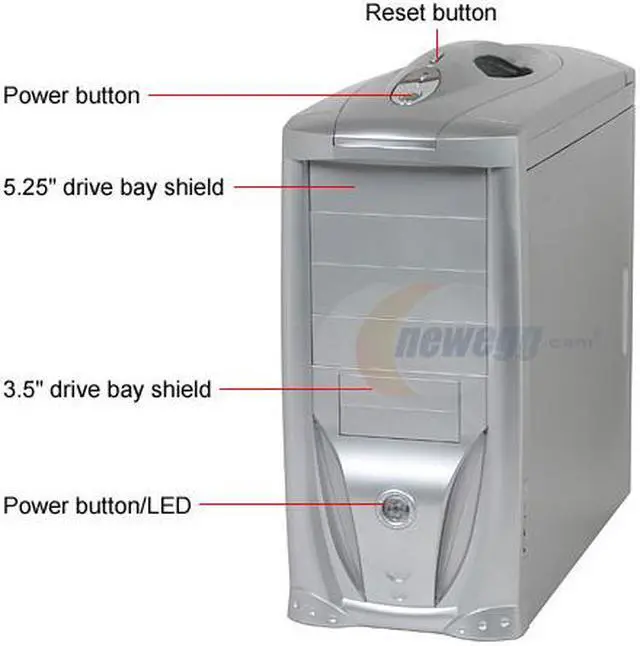 Alt view image 3 of 11 - Rosewill R214P-P-SL Silver SGCC Steel ATX Mid Tower Computer Case