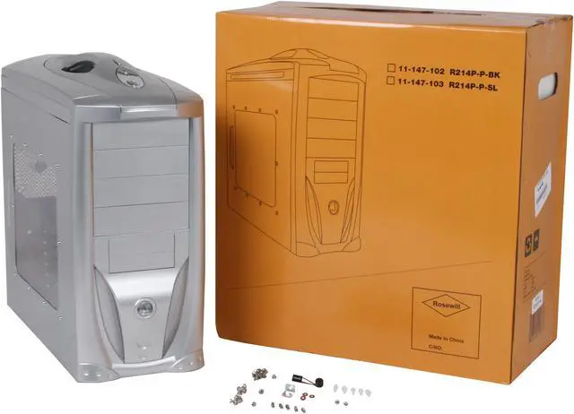 Alt view image 11 of 11 - Rosewill R214P-P-SL Silver SGCC Steel ATX Mid Tower Computer Case