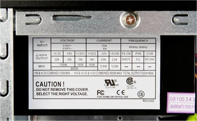 Alt view image 9 of 13 - Rosewill TU-155 II 500 Black 0.8mm cold rolled steel ATX Mid Tower Computer Case with 500W Power Supply