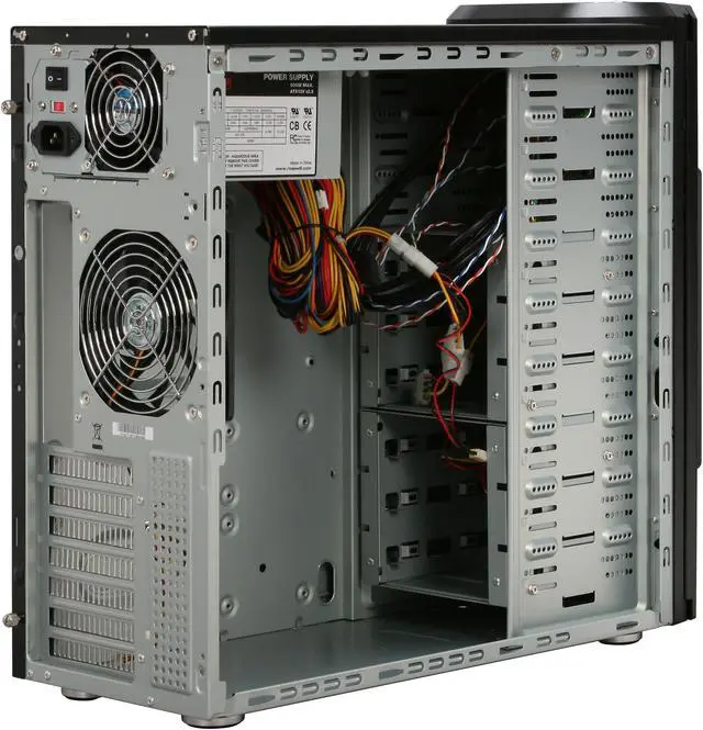 Alt view image 8 of 16 - Rosewill Conqueror RPS-01-WB500P Triple 120mm Fans Steel ATX Mid tower Computer Case with 500W Power Supply