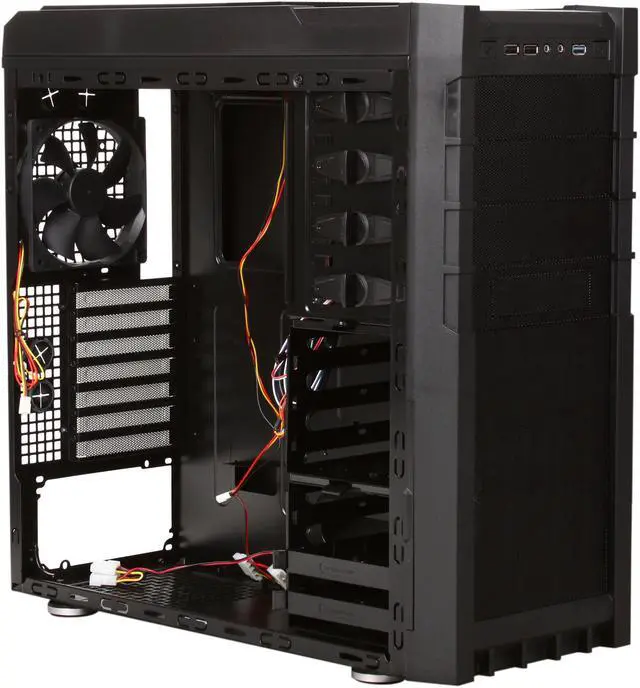 Alt view image 8 of 10 - Rosewill GEAR X3 Gaming ATX Mid Tower Computer Case,Support up to 15.36" Video Card,come with Three Fans-1x Front Blue LED 140mm Fan,1x Top 120mm Fan,1x Rear 120mm Fan,Option Fan-1x Top 120mm Fan,2x Side 120mm Fan