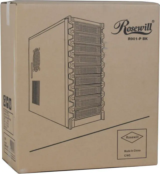 Alt view image 14 of 14 - Rosewill R901-P BK Triple 120mm Cooling Fan, Mesh Design Front Panel, ATX Mid Tower Computer Case