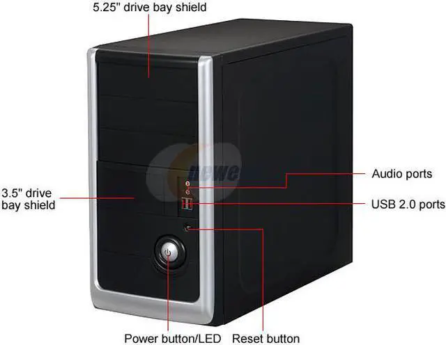 Alt view image 3 of 12 - Rosewill R115-P BK Black SECC Steel Micro ATX Mid Tower Computer Case