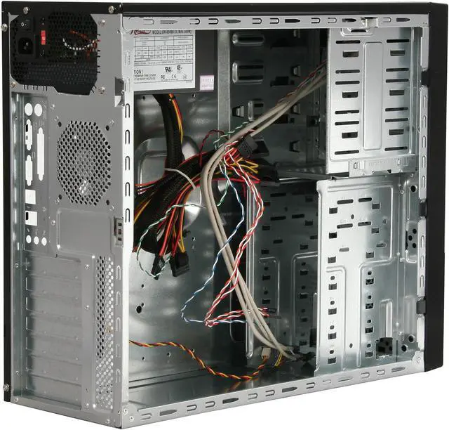 Alt view image 8 of 14 - Rosewill R512BS Black Ultra High Gloss Finished ATX Mid Tower Computer Case with 500W 20+4Pin &4SATA Connectors Power Supply
