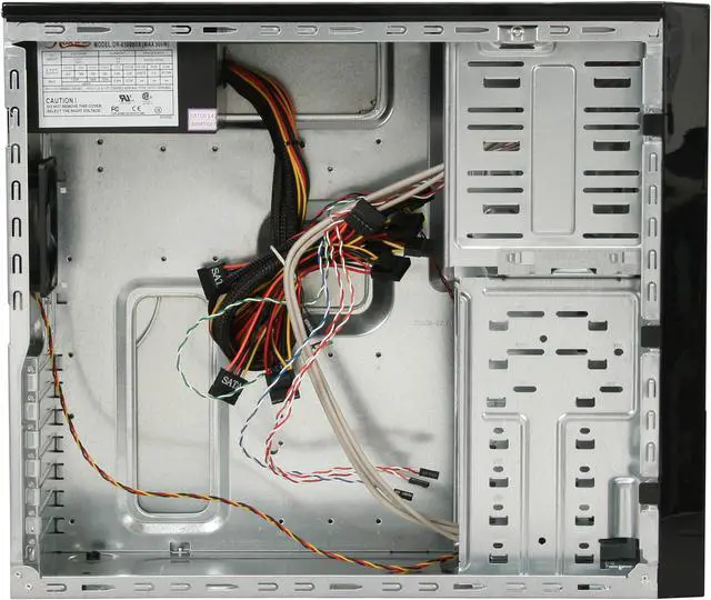 Alt view image 9 of 14 - Rosewill R512BS Black Ultra High Gloss Finished ATX Mid Tower Computer Case with 500W 20+4Pin &4SATA Connectors Power Supply