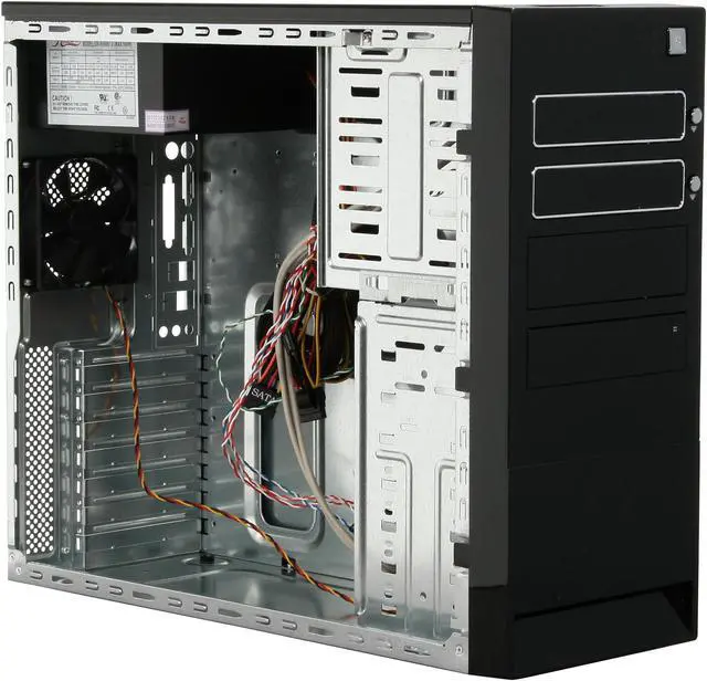 Alt view image 10 of 14 - Rosewill R512BS Black Ultra High Gloss Finished ATX Mid Tower Computer Case with 500W 20+4Pin &4SATA Connectors Power Supply