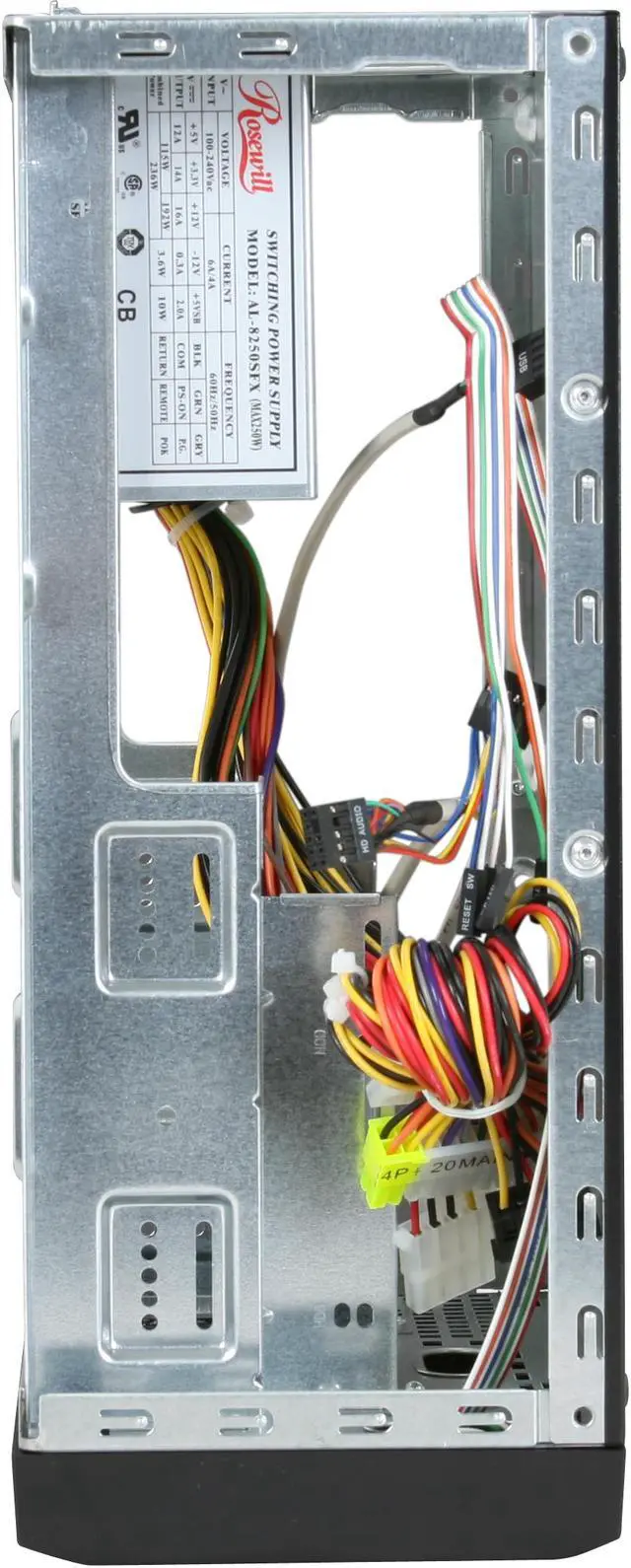 Alt view image 7 of 10 - Rosewill RS-MI-01 BK - Mini ITX Tower / Desktop Computer Case - 250W Power Supply with Two (2) SATA Connectors and One (1) 20 + 4-Pin Connector