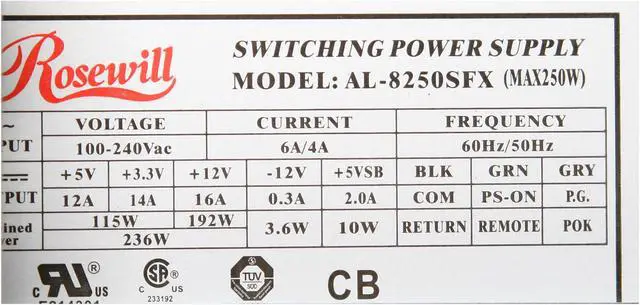 Alt view image 8 of 10 - Rosewill RS-MI-01 BK - Mini ITX Tower / Desktop Computer Case - 250W Power Supply with Two (2) SATA Connectors and One (1) 20 + 4-Pin Connector