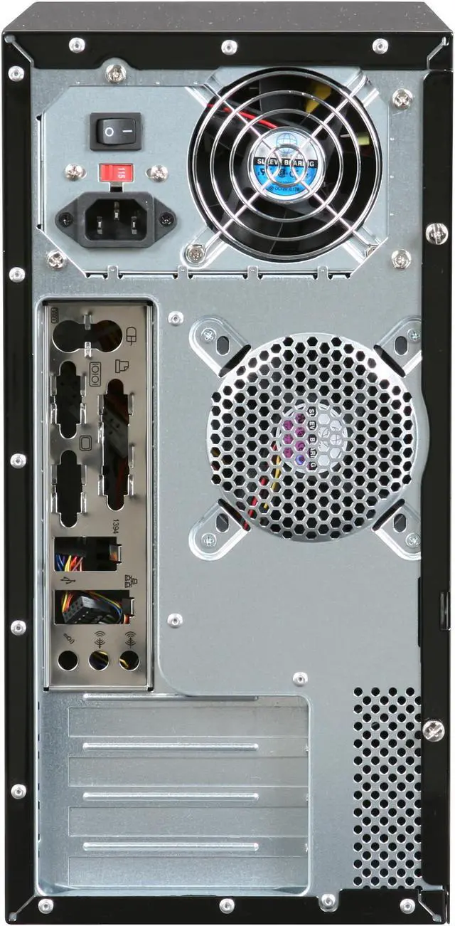 Alt view image 13 of 15 - Rosewill Ebony RA-HG-M-01 Black Steel Ultra High Gloss Finished MicroATX Computer Case with 400W(Model:LC-8400BTX) Power Supply