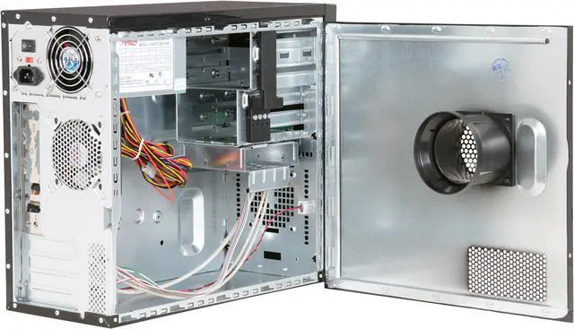 Alt view image 7 of 15 - Rosewill Ebony RA-HG-M-01 Black Steel Ultra High Gloss Finished MicroATX Computer Case with 400W(Model:LC-8400BTX) Power Supply