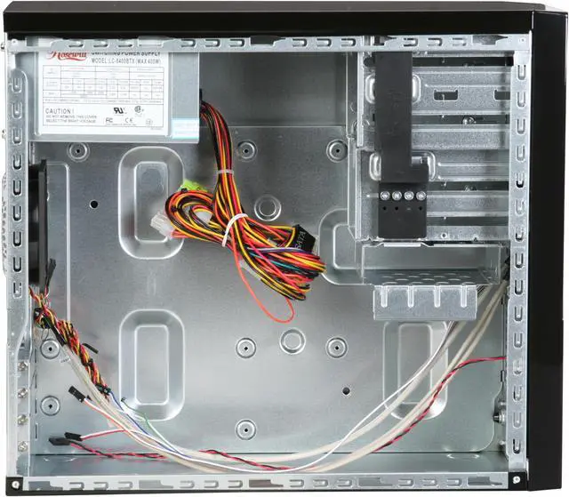 Alt view image 9 of 15 - Rosewill Ebony RA-HG-M-01 Black Steel Ultra High Gloss Finished MicroATX Computer Case with 400W(Model:LC-8400BTX) Power Supply