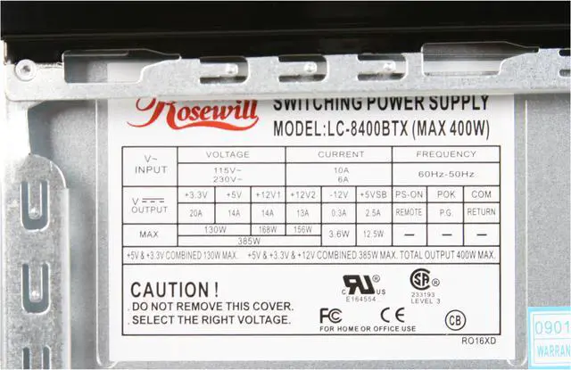 Alt view image 10 of 15 - Rosewill Ebony RA-HG-M-01 Black Steel Ultra High Gloss Finished MicroATX Computer Case with 400W(Model:LC-8400BTX) Power Supply