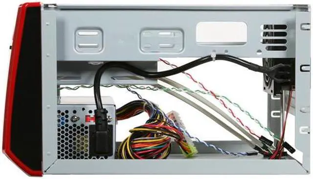 Alt view image 4 of 7 - Rosewill RC-CIX-01 RD Glossy Red Steel Cube Mini-ITX Computer Case with 150W Power Supply and 1x 80mm Fan