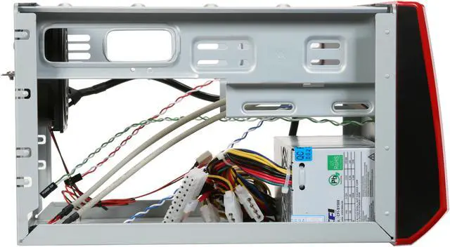 Alt view image 5 of 7 - Rosewill RC-CIX-01 RD Glossy Red Steel Cube Mini-ITX Computer Case with 150W Power Supply and 1x 80mm Fan