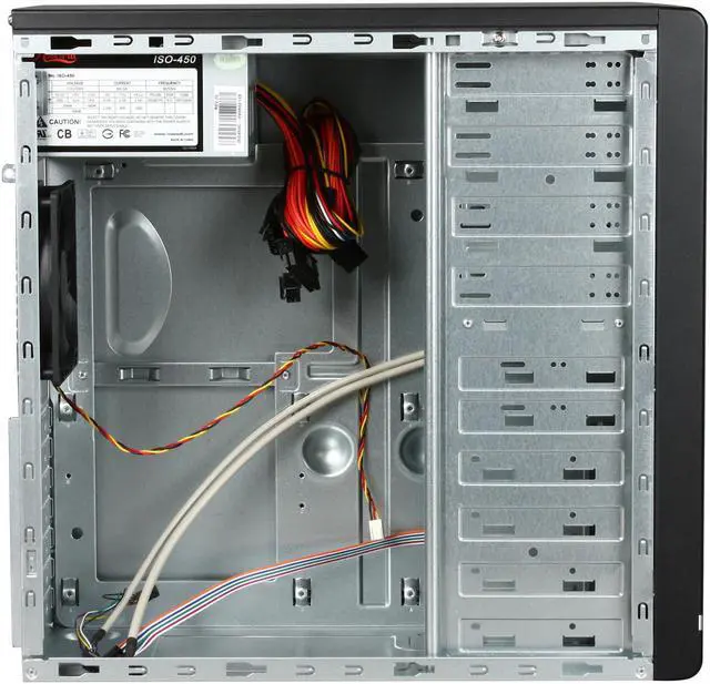 Alt view image 6 of 9 - Rosewill R426BK Black SECC Steel ATX Mid Tower Computer Case 350W Power Supply