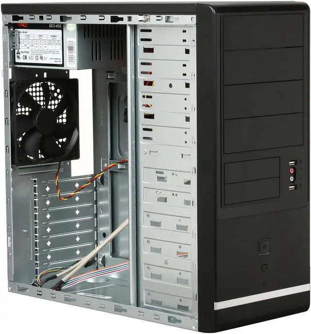 Alt view image 7 of 9 - Rosewill R426BK Black SECC Steel ATX Mid Tower Computer Case 350W Power Supply