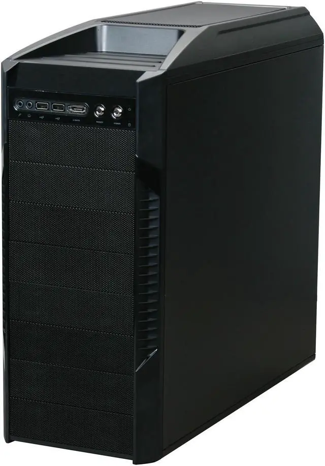 Alt view image 3 of 9 - Rosewill DESTROYER Black Gaming ATX Mid Tower Computer Case, comes with Three Fans-1x Front Blue LED 120mm Fan, 1x Top 120mm Fan, 1x Rear 120mm Fan, option Fans-2x Side 120mm Fan, 1x Top 120mm Fan, 1x Bottom Fan