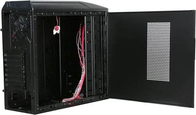 Alt view image 5 of 9 - Rosewill DESTROYER Black Gaming ATX Mid Tower Computer Case, comes with Three Fans-1x Front Blue LED 120mm Fan, 1x Top 120mm Fan, 1x Rear 120mm Fan, option Fans-2x Side 120mm Fan, 1x Top 120mm Fan, 1x Bottom Fan