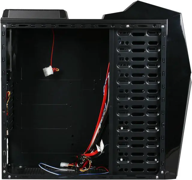 Alt view image 6 of 10 - Rosewill CRUISER Black Gaming ATX Mid Tower Computer Case with Side Panel Window, comes with Four Fans-1x Front Blue LED 120mm Fan, 1x Top Blue LED 120mm Fan, 1x Rear 120mm Fan, 1x Side Blue LED 190mm Fan