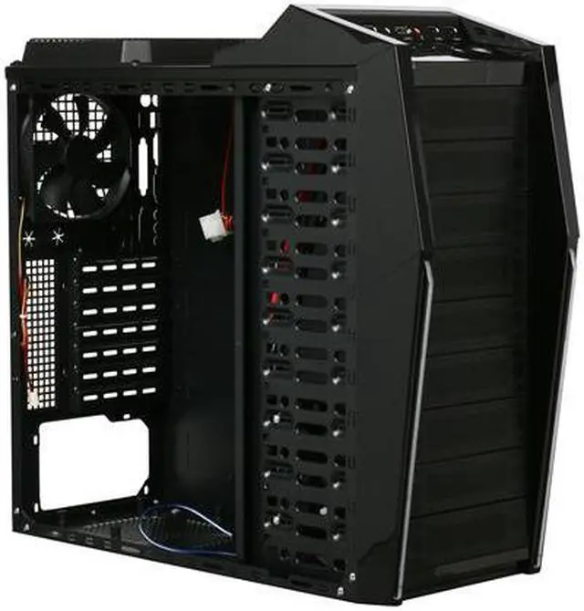 Alt view image 7 of 10 - Rosewill CRUISER Black Gaming ATX Mid Tower Computer Case with Side Panel Window, comes with Four Fans-1x Front Blue LED 120mm Fan, 1x Top Blue LED 120mm Fan, 1x Rear 120mm Fan, 1x Side Blue LED 190mm Fan