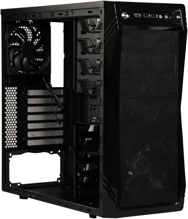 Alt view image 8 of 9 - Rosewill CHALLENGER ATX Mid-Tower Gaming PC Computer Case, Expansion Ready: Internal 3.5" Bays & External 5.25" Bays, 3 Pre-installed Fans with Side Fan Mount Option