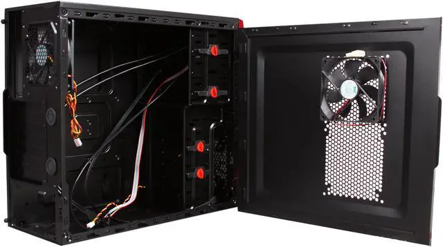 Alt view image 6 of 10 - Rosewill REDBONE U3 - ATX Mid Tower Computer Case - Black SECC Steel, USB 3.0, eSATA, 3 x 120mm Fans