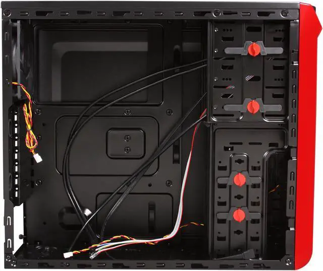 Alt view image 7 of 10 - Rosewill REDBONE U3 - ATX Mid Tower Computer Case - Black SECC Steel, USB 3.0, eSATA, 3 x 120mm Fans