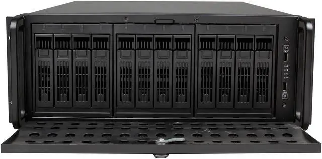 Alt view image 2 of 7 - Rosewill RSV-L4411 Black Metal/ Steel, 1.0 mm thickness, 4U Rackmount Server Chassis, 12 SATA Hot-swap Drives, 5 Included Cooling Fans