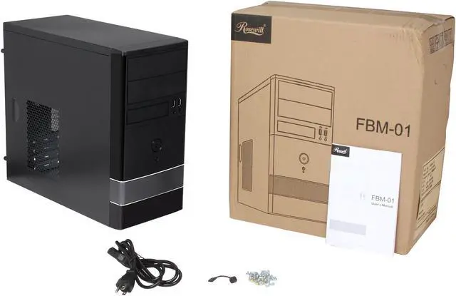 Alt view image 9 of 9 - Rosewill FBM-01-450P - Dual-Fan Micro ATX Mini Tower Computer Case with 450W Power Supply
