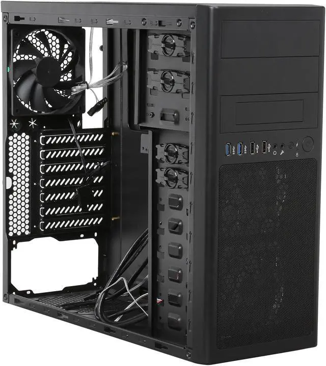 Alt view image 7 of 9 - Rosewill LINE GLOW - ATX Mid Tower Computer Case - Dual USB 3.0 Ports, Four (4) Fans Included, Supports Up to Seven (7) Fans