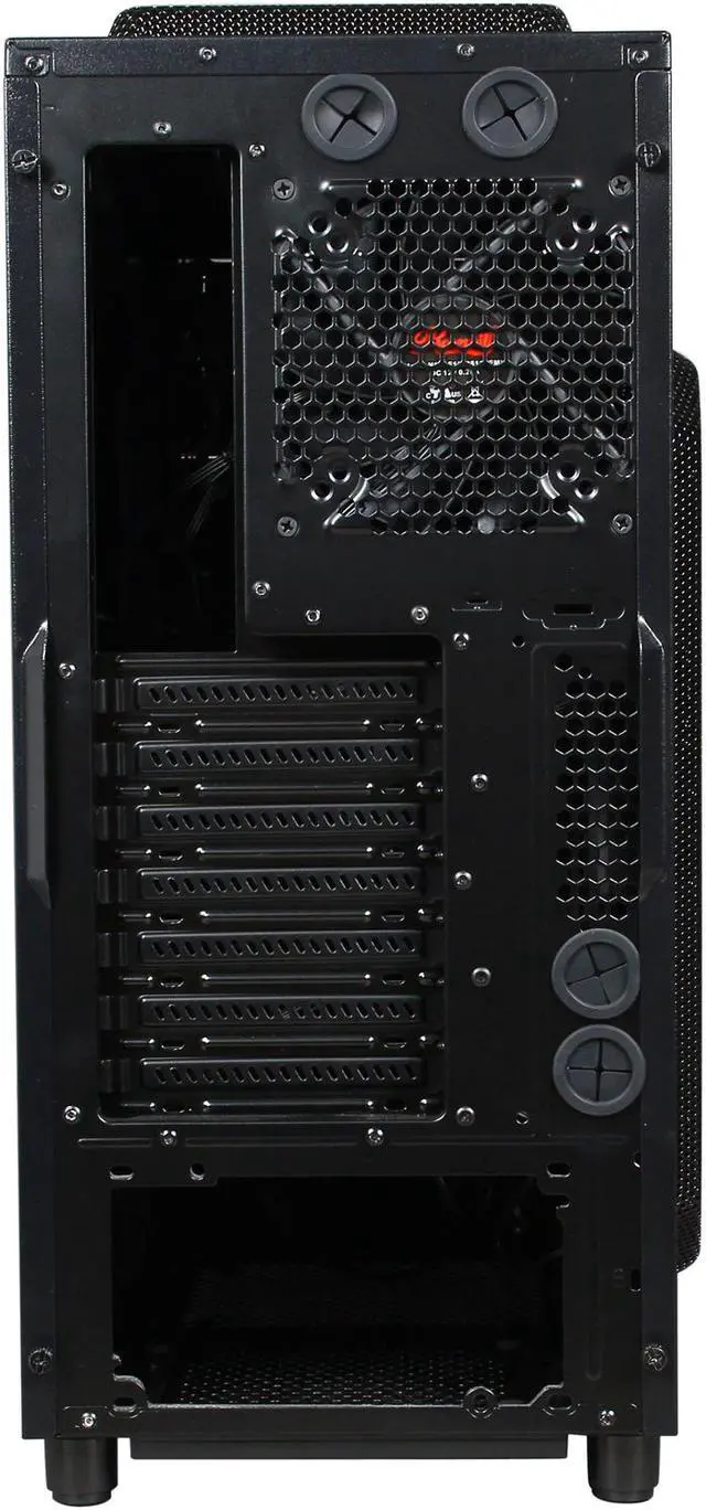 Alt view image 9 of 10 - Rosewill ARMOR-EVO - Gaming Mid Tower Computer Case - Supports Up to E-ATX MBs - Six (6) Pre-Installed Fans: 2 x Front Red LED 120mm, 2 x Top 120mm, 1 x Side 230mm, 1 x Rear 120mm (Supports Up to 9)