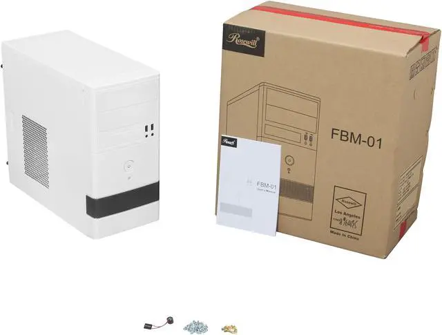 Alt view image 9 of 9 - Rosewill FBM-01-W Dual Fans MicroATX Mini Tower Computer Case