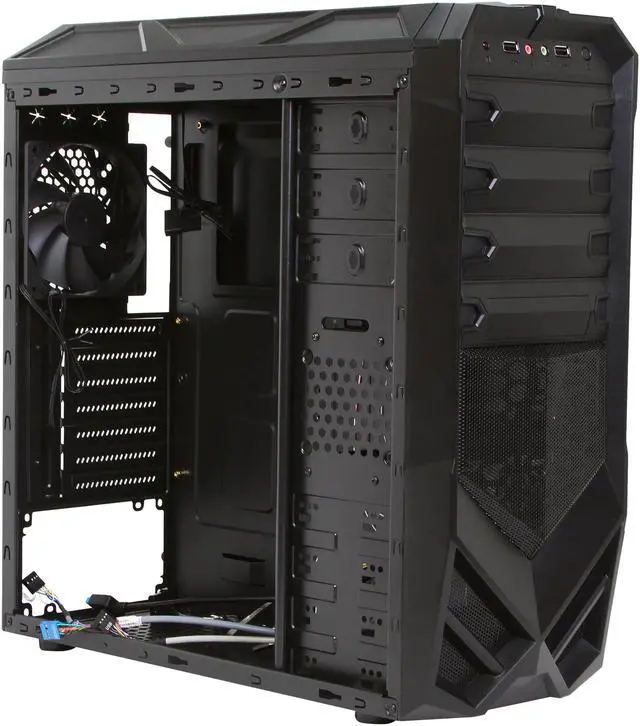 Alt view image 7 of 10 - Rosewill - Black Gaming ATX Mid Tower Computer Case - Three Fans Included, Up to Four Fans Supported, Top-Mounted USB 3.0 Port - Galaxy-01
