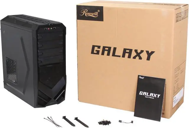Alt view image 10 of 10 - Rosewill - Black Gaming ATX Mid Tower Computer Case - Three Fans Included, Up to Four Fans Supported, Top-Mounted USB 3.0 Port - Galaxy-01