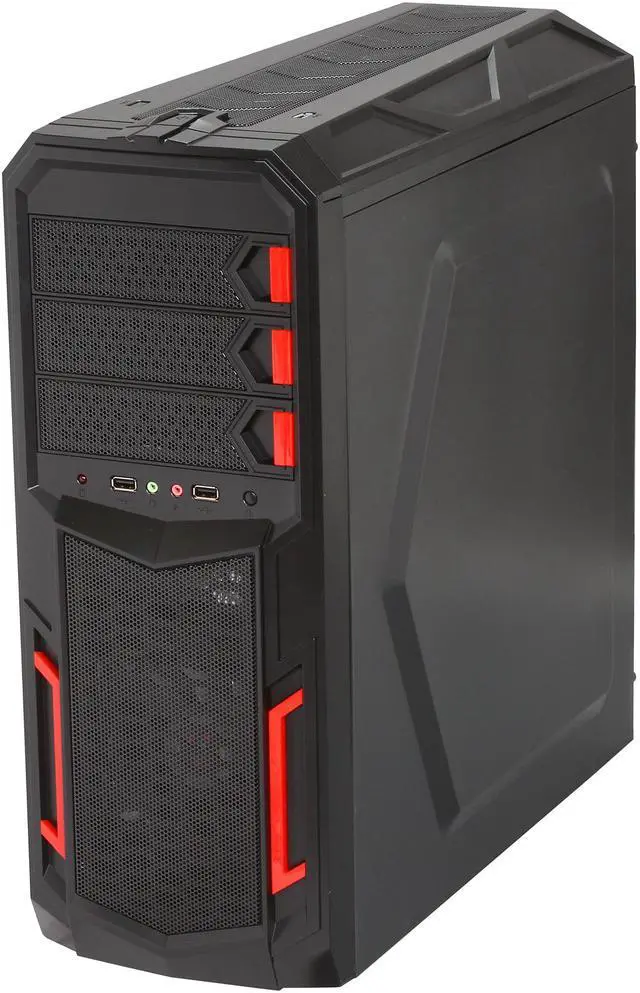 Alt view image 3 of 10 - Rosewill - Black Gaming ATX Mid Tower Computer Case - Top-Mounted USB 3.0 Port, Three Fans Included - 1 x Front Blue LED 120mm, 1 x Rear 120mm, 1 x Top 120mm - Galaxy-02