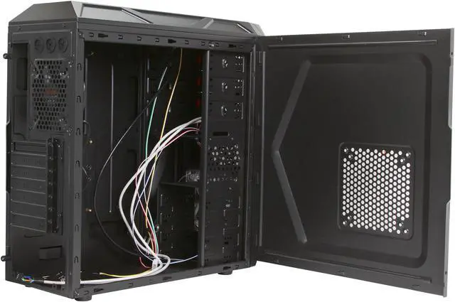 Alt view image 5 of 10 - Rosewill - Black Gaming ATX Mid Tower Computer Case - Top-Mounted USB 3.0 Port, Three Fans Included - 1 x Front Blue LED 120mm, 1 x Rear 120mm, 1 x Top 120mm - Galaxy-02