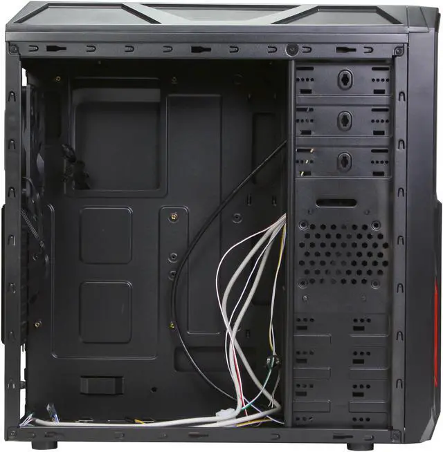 Alt view image 6 of 10 - Rosewill - Black Gaming ATX Mid Tower Computer Case - Top-Mounted USB 3.0 Port, Three Fans Included - 1 x Front Blue LED 120mm, 1 x Rear 120mm, 1 x Top 120mm - Galaxy-02