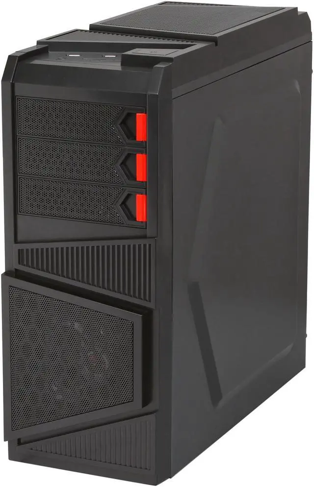 Alt view image 3 of 10 - Rosewill - Black Gaming ATX Mid Tower Computer Case - Top-Mounted USB 3.0 Port, Three Fans Included: 1 x Front Blue LED 120mm, 1 x Rear 120mm, 1 x Top 120mm - Galaxy-03