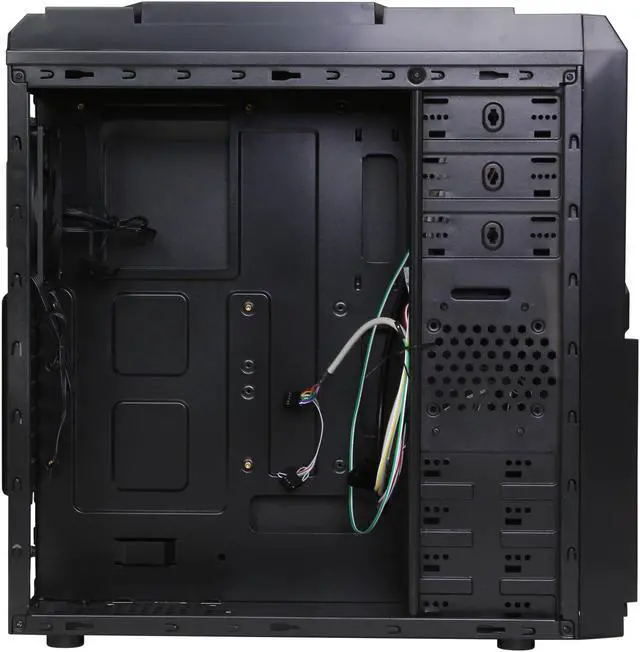 Alt view image 6 of 10 - Rosewill - Black Gaming ATX Mid Tower Computer Case - Top-Mounted USB 3.0 Port, Three Fans Included: 1 x Front Blue LED 120mm, 1 x Rear 120mm, 1 x Top 120mm - Galaxy-03