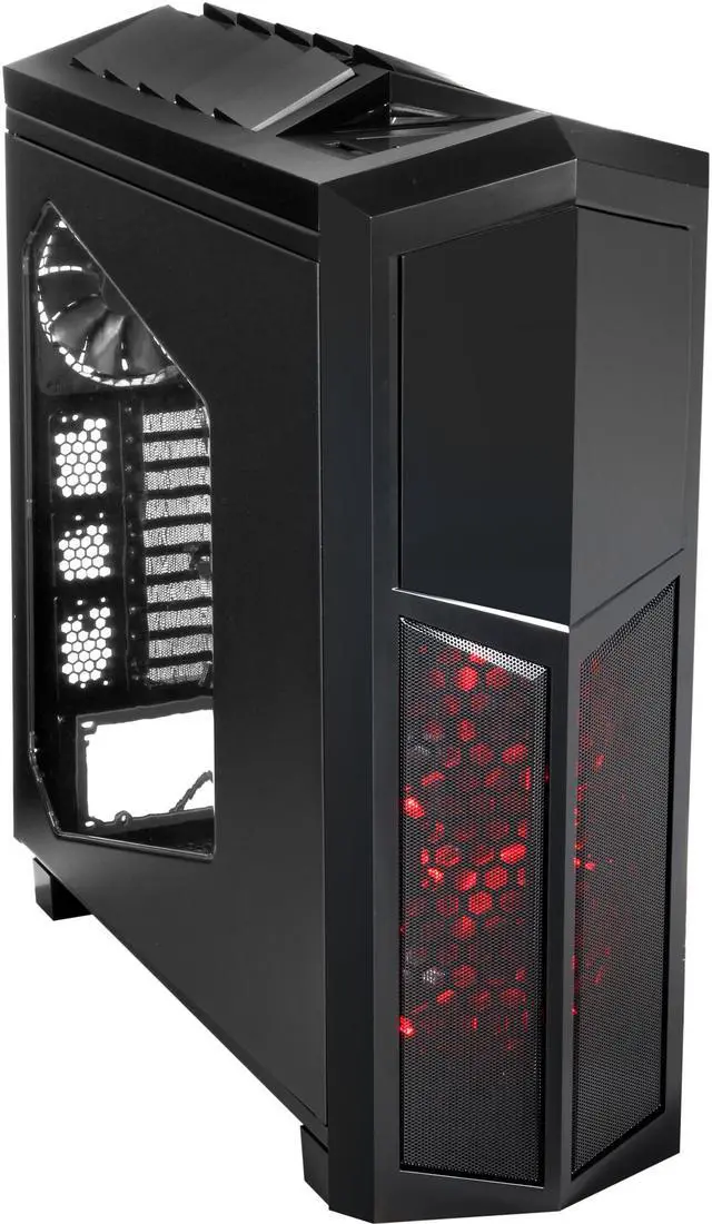 Main image of Rosewill THRONE-Window-A Black Gaming ATX Full Tower Computer Case, support up to E-ATX/XL-ATX, come with Five Fans-2x Front Red LED 140mm Fan, 2x Top 140mm Fan, 1x Rear 140mm Fan
