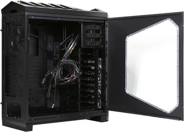Alt view image 6 of 10 - Rosewill THRONE-Window-A Black Gaming ATX Full Tower Computer Case, support up to E-ATX/XL-ATX, come with Five Fans-2x Front Red LED 140mm Fan, 2x Top 140mm Fan, 1x Rear 140mm Fan