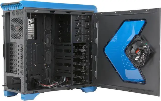 Alt view image 5 of 11 - Rosewill BLACKHAWK - Gaming ATX Mid Tower Computer Case, Blue Edition - Five Fans Included, Side Window Panel, Top HDD Dock